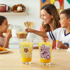 Texas A&M 16oz Glass pint, Set of 2, Collegiate, Home