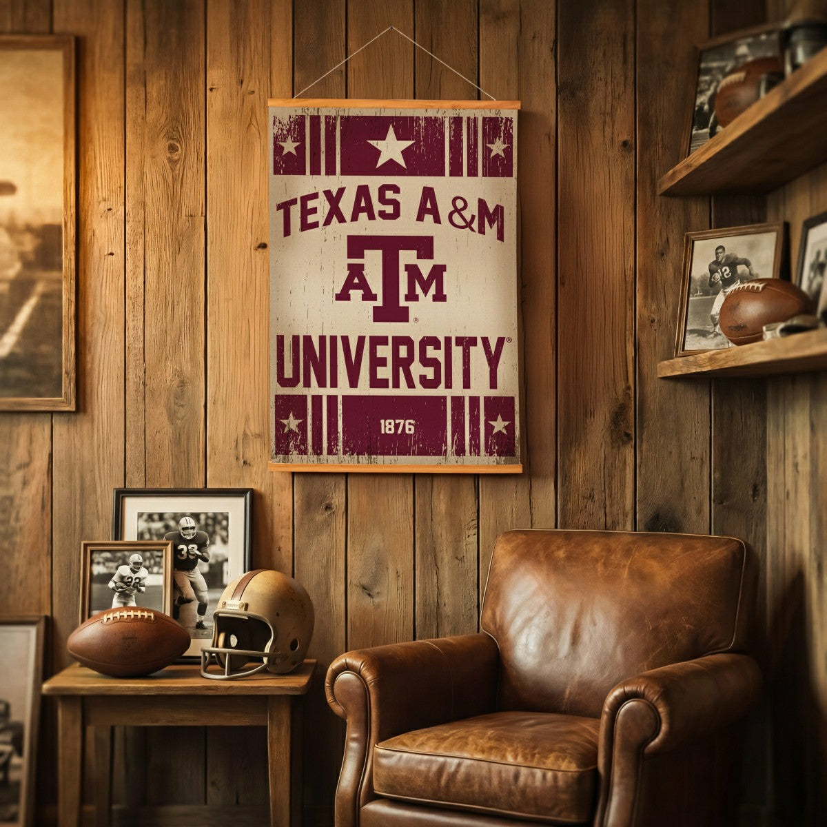 Texas A&M, Canvas Wall Tapestry, Medium, 36x24, Collegiate, Home