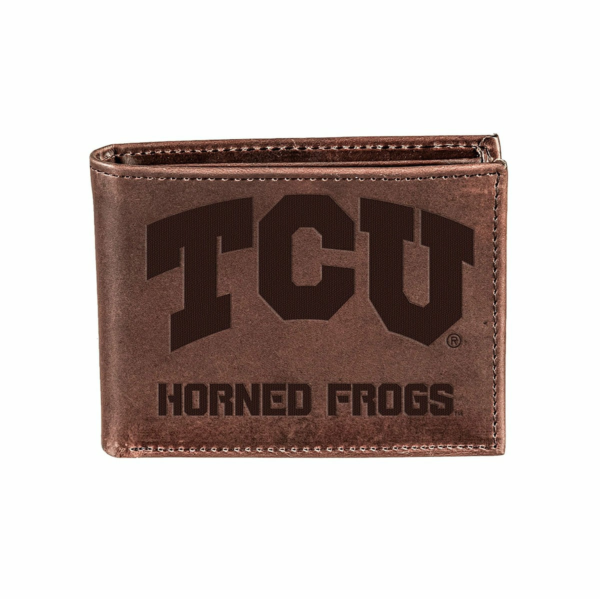 TCU, Bi-Fold Wallet, Brown, CH, 100% Genuine Leather, Collegiate, Home