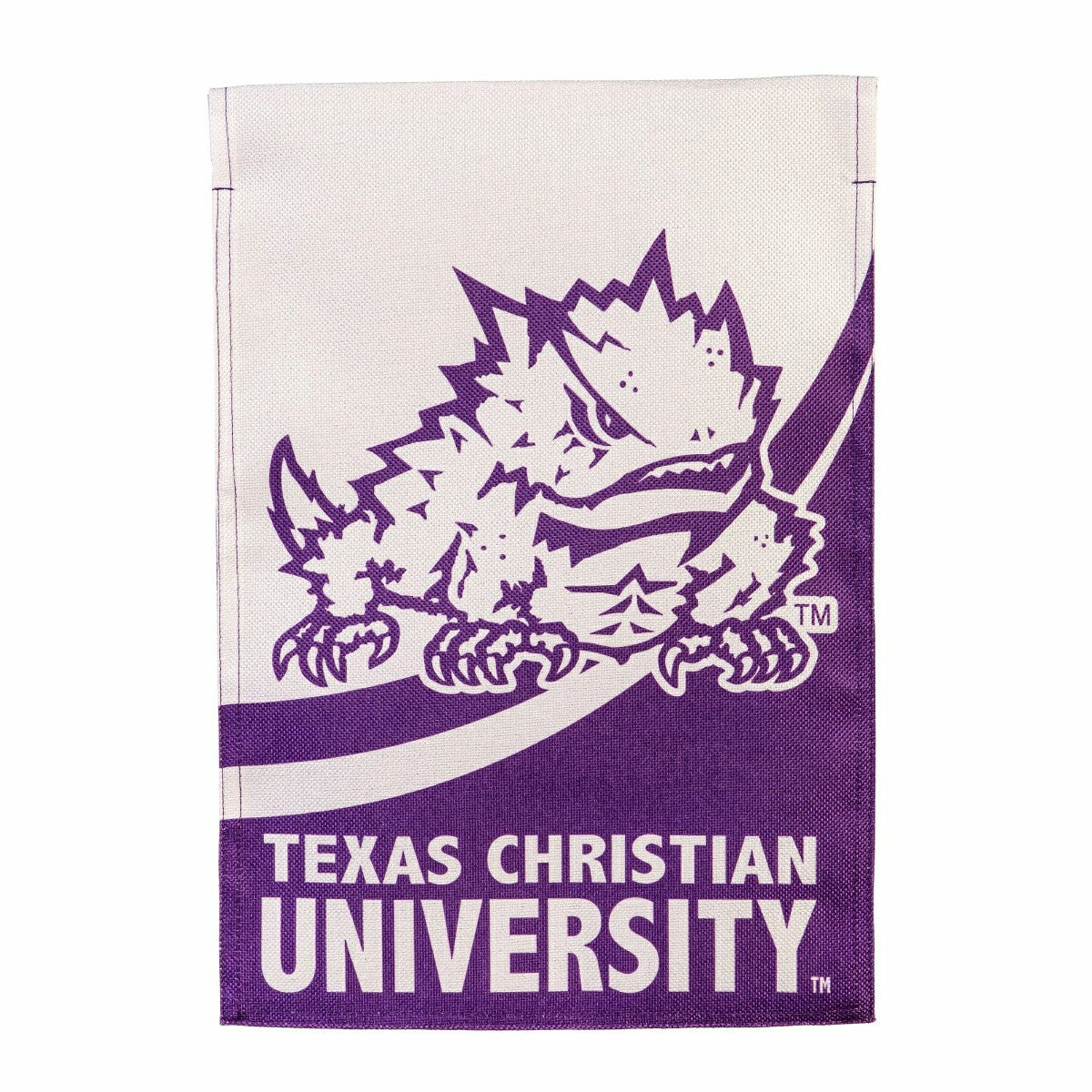 Texas Christian University Burlap Flag GDN Size, Collegiate, Home