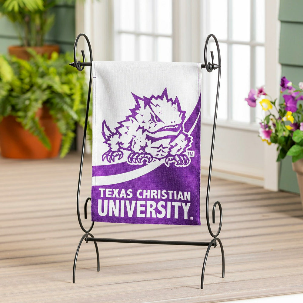Texas Christian University Burlap Flag GDN Size, Collegiate, Home