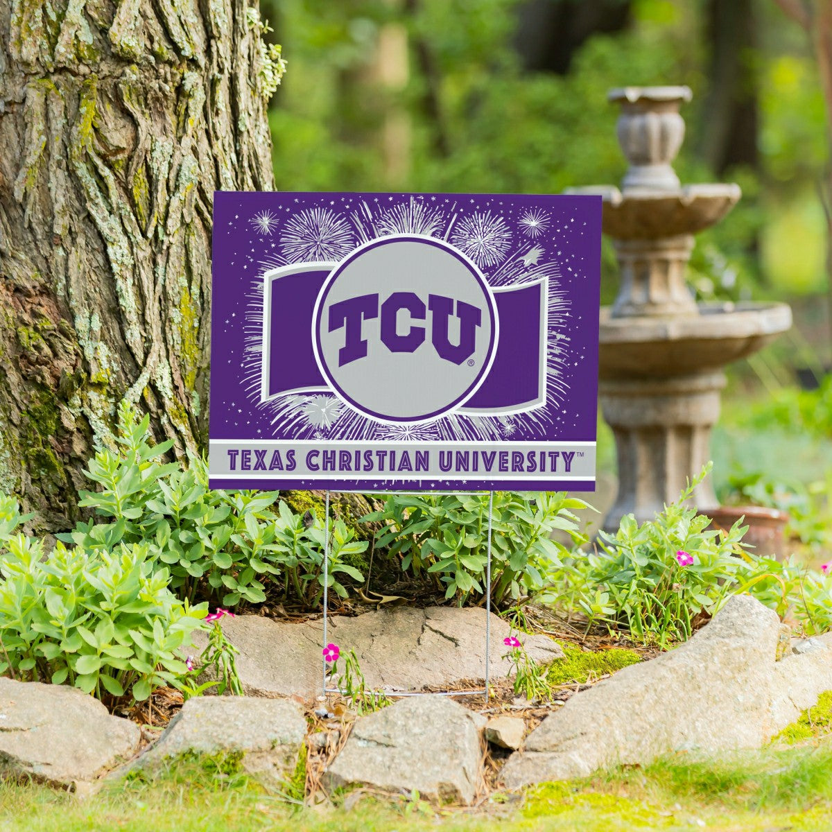 Texas Christian University Yard Sign, Patriotic, Collegiate, Home