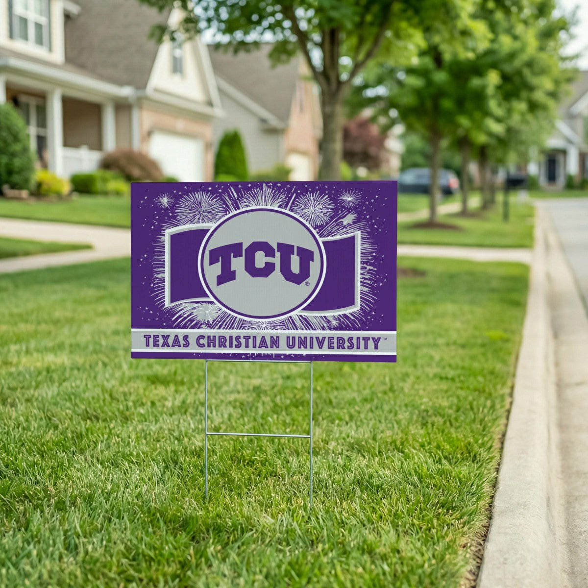 Texas Christian University Yard Sign, Patriotic, Collegiate, Home