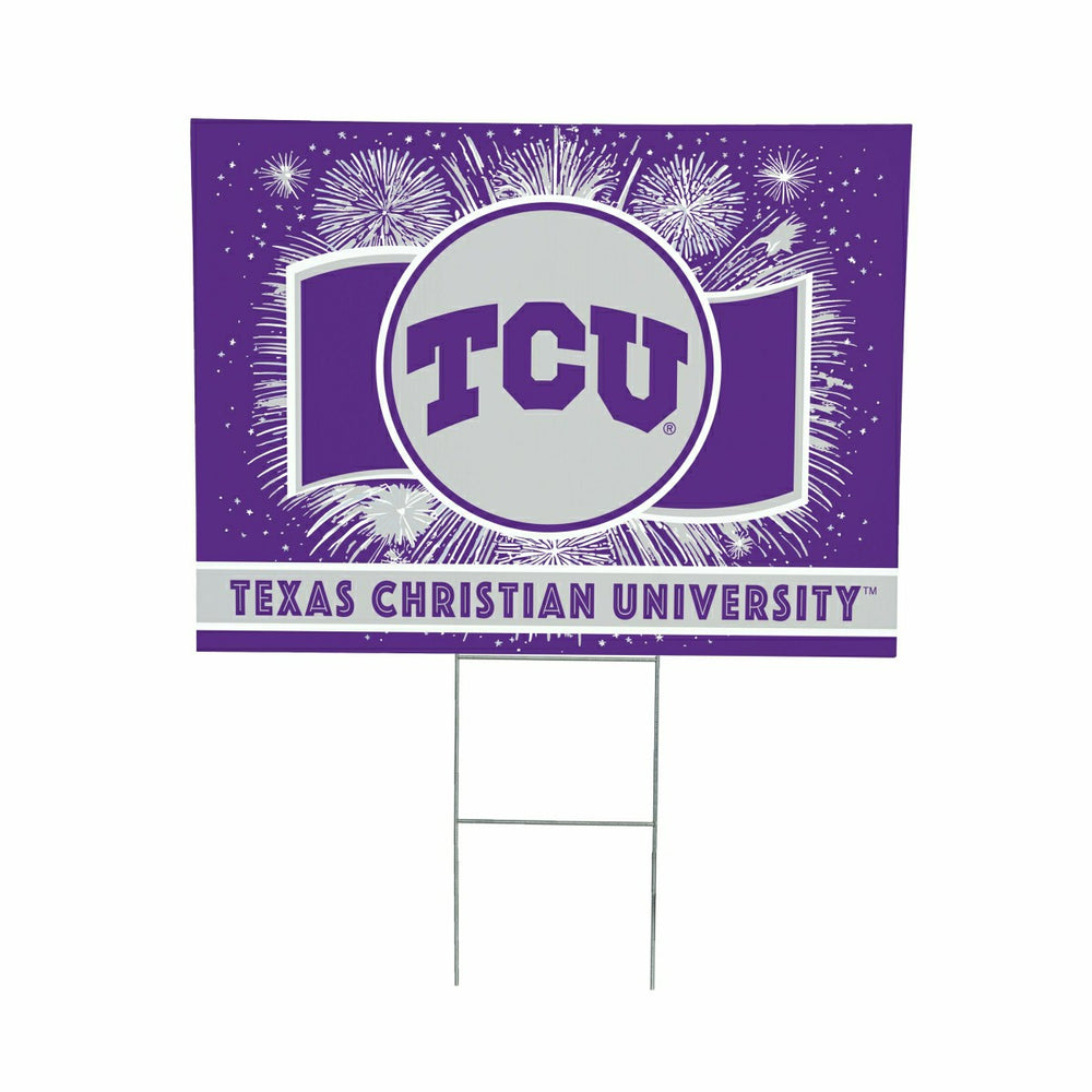 Texas Christian University Yard Sign, Patriotic, Collegiate, Home