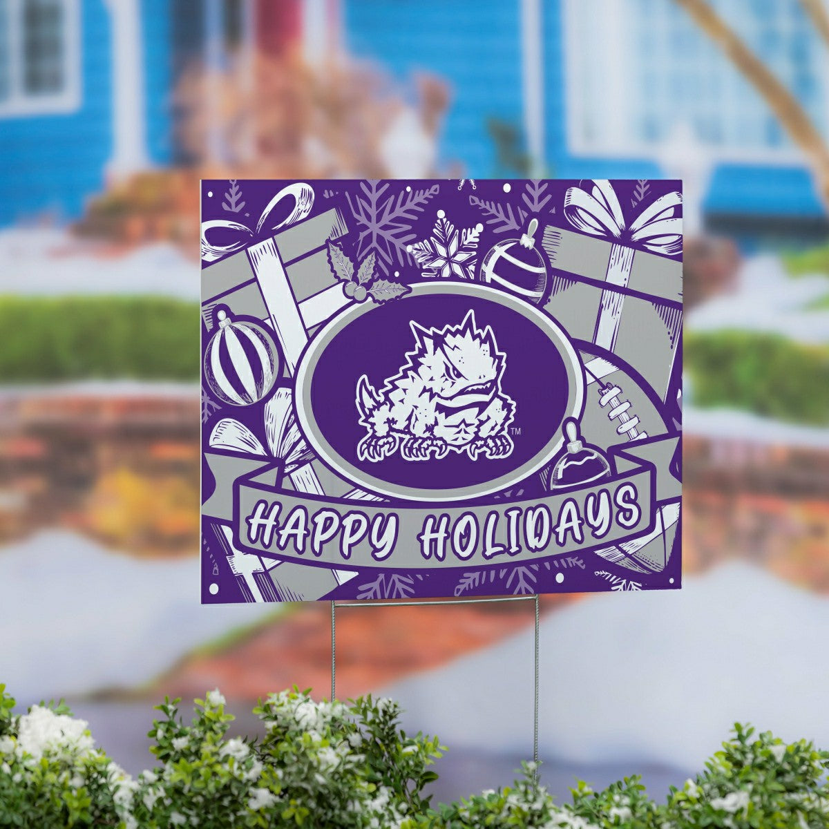 Texas Christian University Yard Sign, Holiday, Collegiate, Home