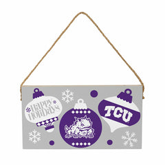 Texas Christian University Holiday Wood Wall Sign, 6x11, Collegiate, Home