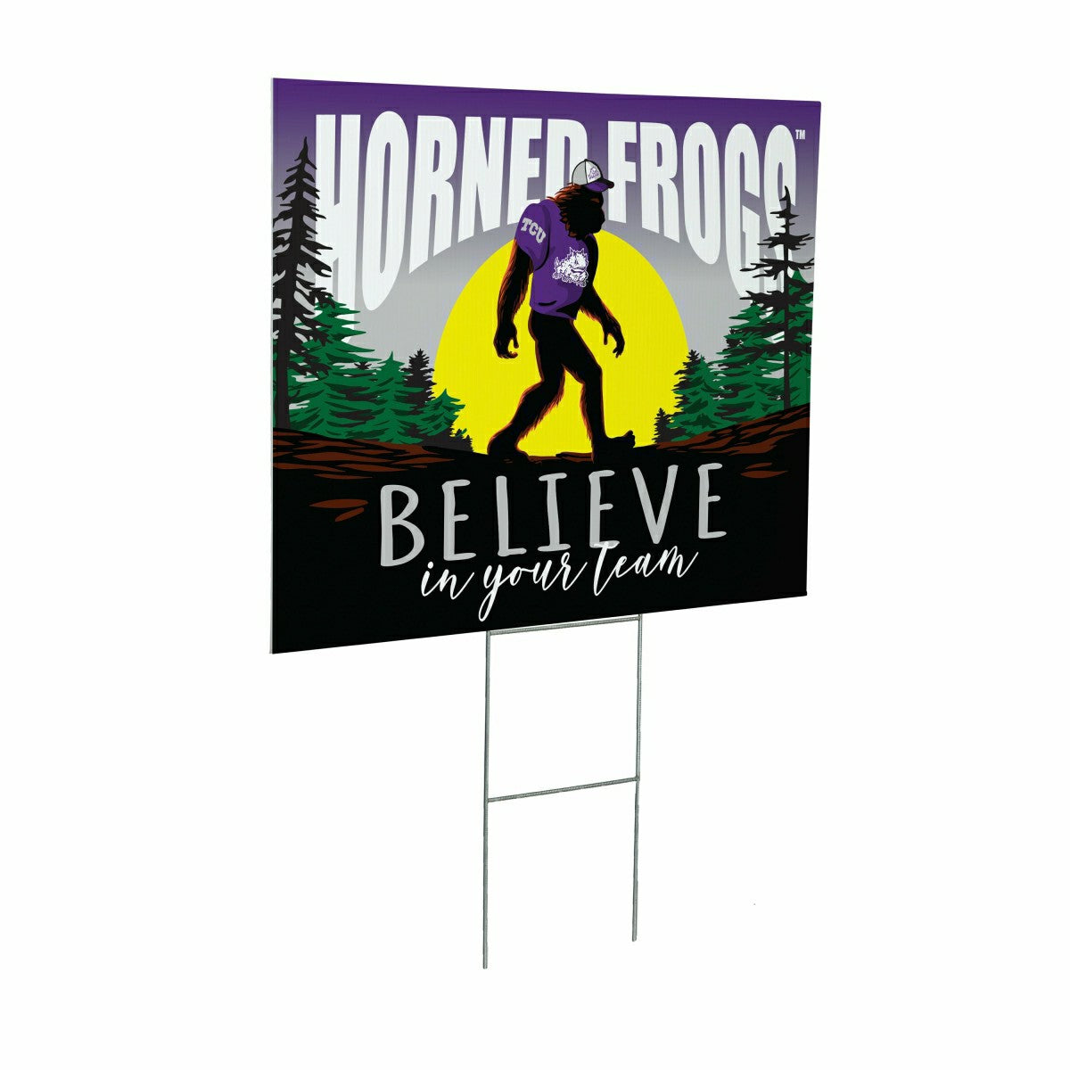 Texas Christian University Yard Sign, Bigfoot, Collegiate, Home