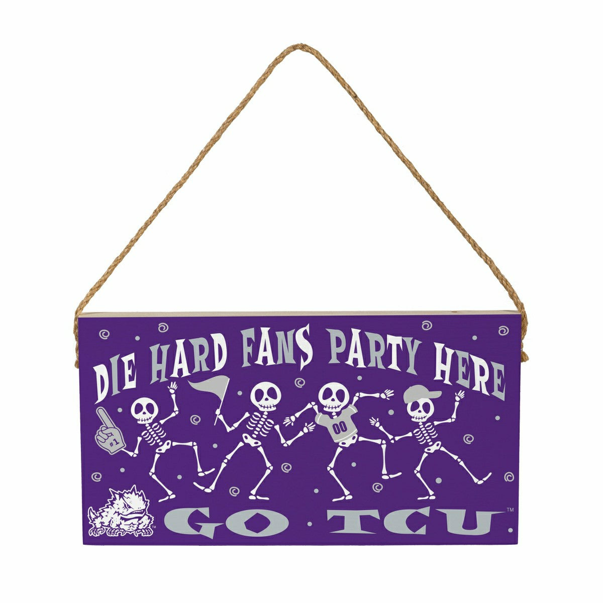 Texas Christian University Halloween Wood Wall Sign, 6x11, Collegiate, Home