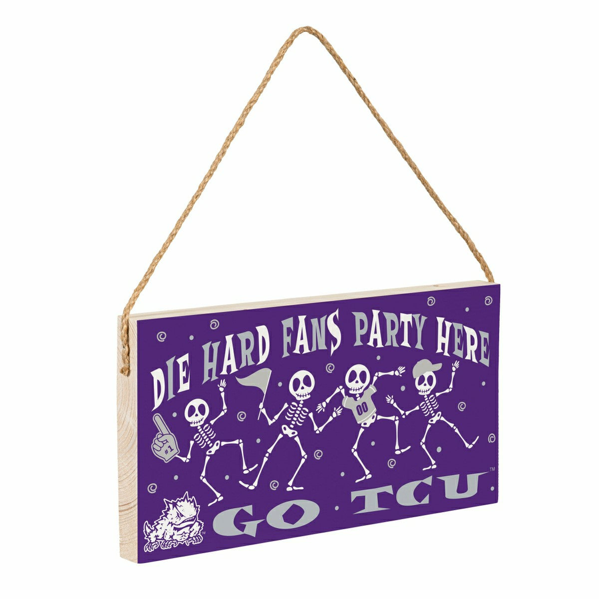 Texas Christian University Halloween Wood Wall Sign, 6x11, Collegiate, Home