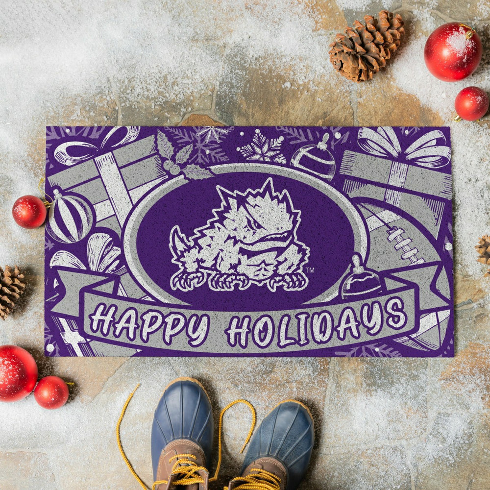 Texas Christian University Holiday PVC Mat, 28"x16", Collegiate