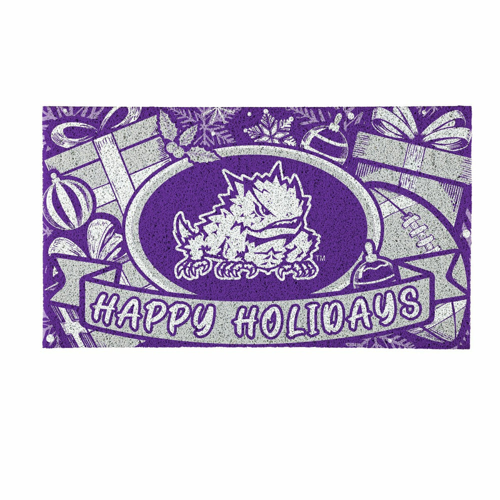 Texas Christian University Holiday PVC Mat, 28"x16", Collegiate