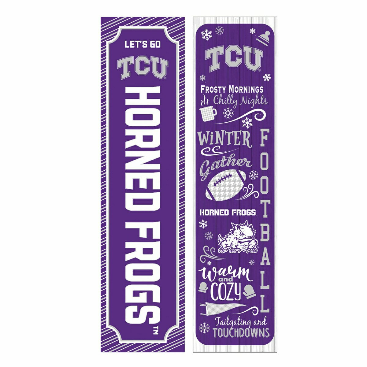 46" Double Sided Leaner, Texas Christian University, Winter Seasonal, Collegiate, Home