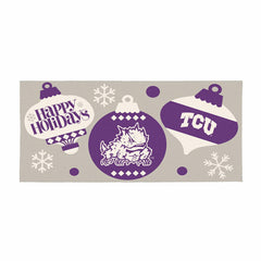 Texas Christian University Holiday Flocked Coir Sassafras Switch Mat, , Collegiate
