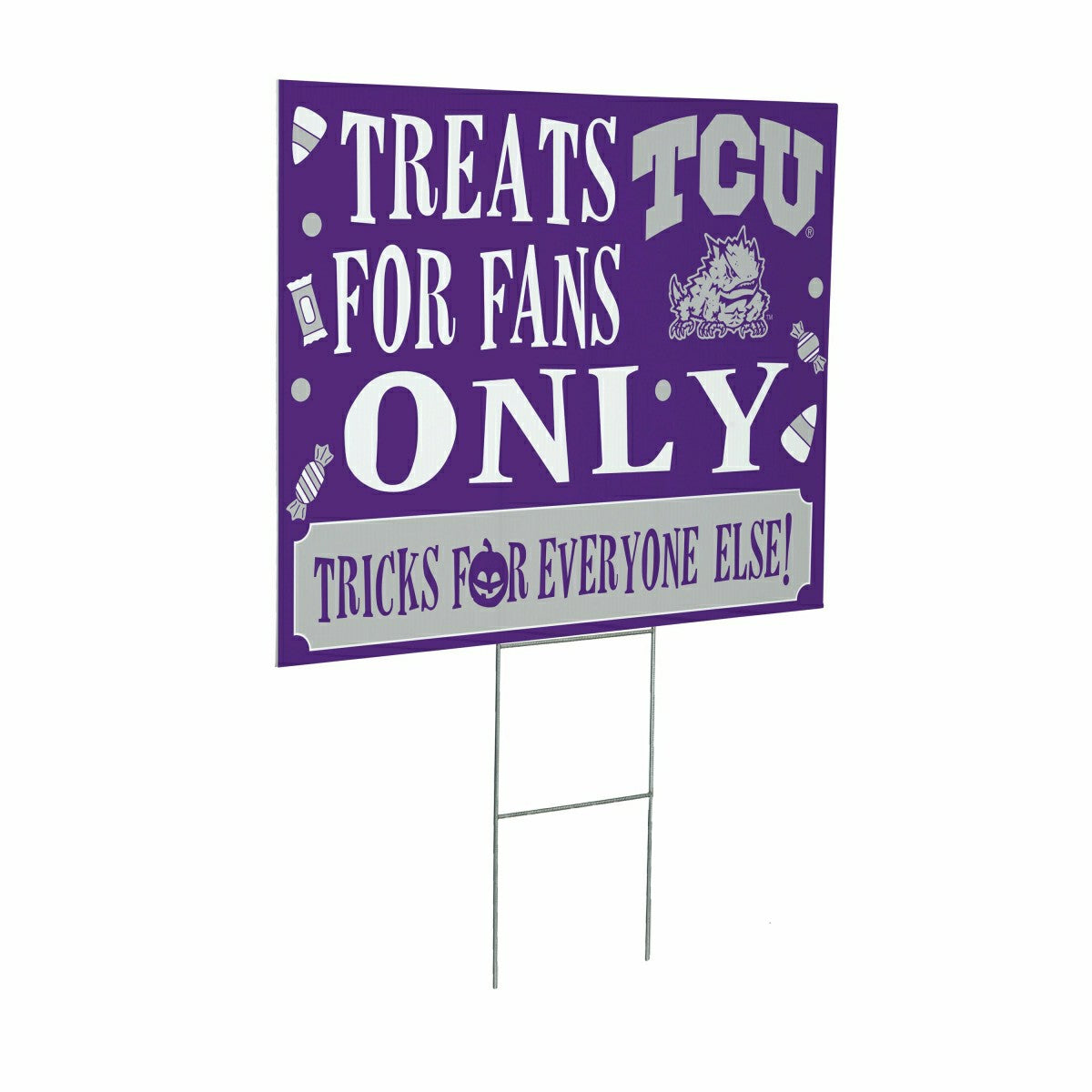 Texas Christian University Yard Sign, Halloween Treats for Fans, Collegiate, Home