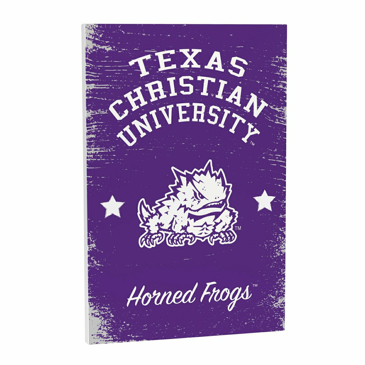 Texas Christian University Wood Wall Sign, 16x24, Collegiate, Home