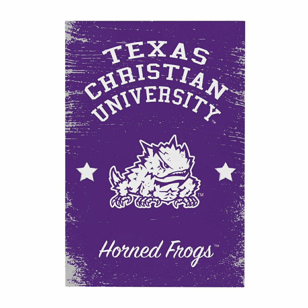 Texas Christian University Wood Wall Sign, 16x24, Collegiate, Home