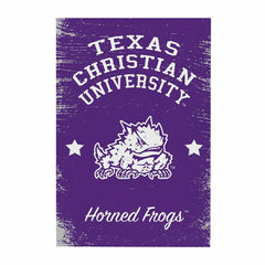 Texas Christian University Wood Wall Sign, 16x24, Collegiate, Home