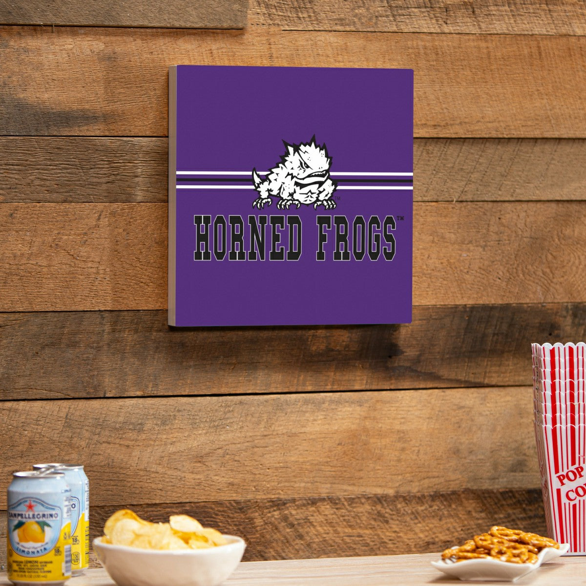 Texas Christian University Wood Wall Sign, 12x12, Collegiate, Home