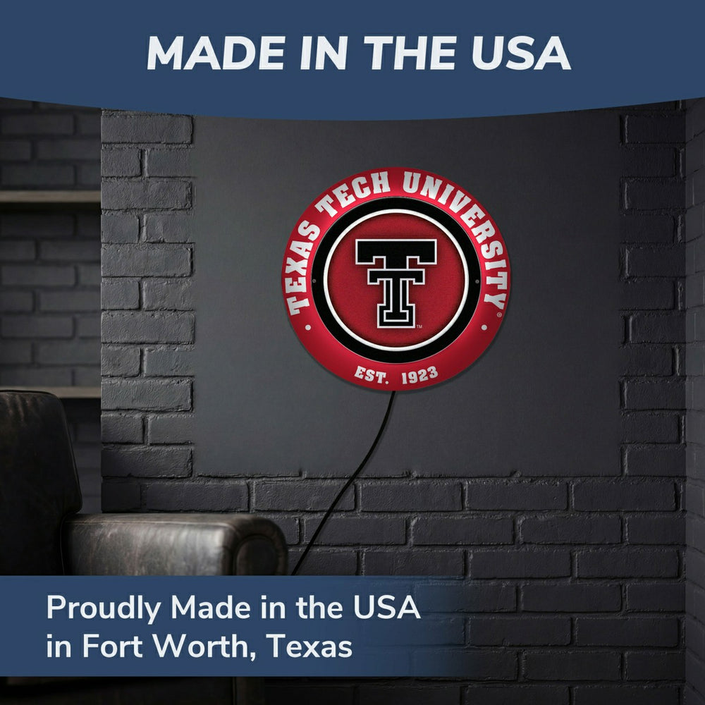 Texas Tech University, Metal Lite, Round, Collegiate