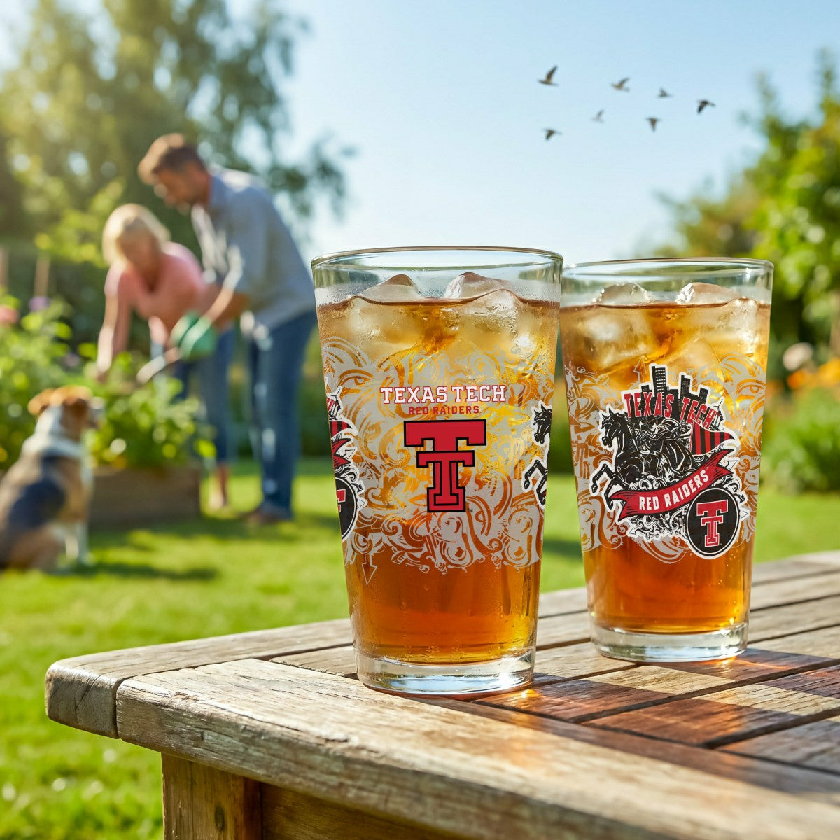 Texas Tech University 16oz Glass pint, Set of 2, Collegiate, Home