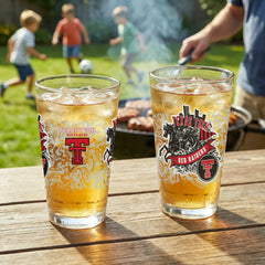 Texas Tech University 16oz Glass pint, Set of 2, Collegiate, Home