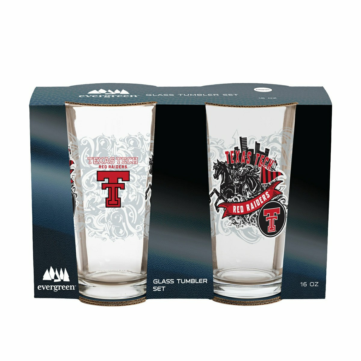 Texas Tech University 16oz Glass pint, Set of 2, Collegiate, Home