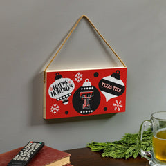 Texas Tech University Holiday Wood Wall Sign, 6x11, Collegiate, Home