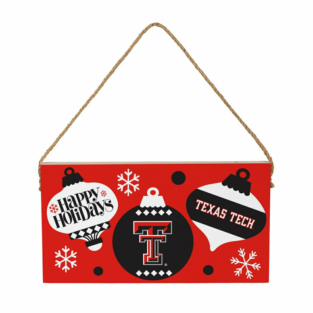 Texas Tech University Holiday Wood Wall Sign, 6x11, Collegiate, Home