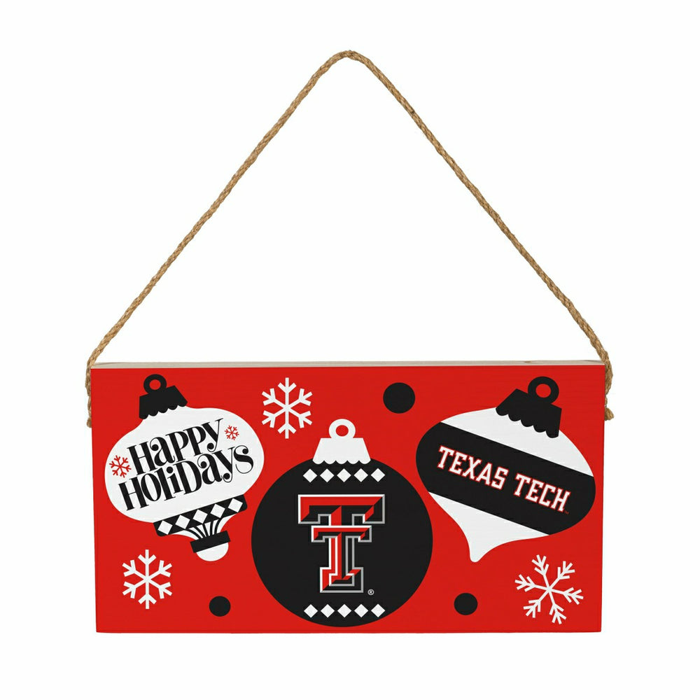 Texas Tech University Holiday Wood Wall Sign, 6x11, Collegiate, Home