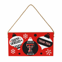Texas Tech University Holiday Wood Wall Sign, 6x11, Collegiate, Home