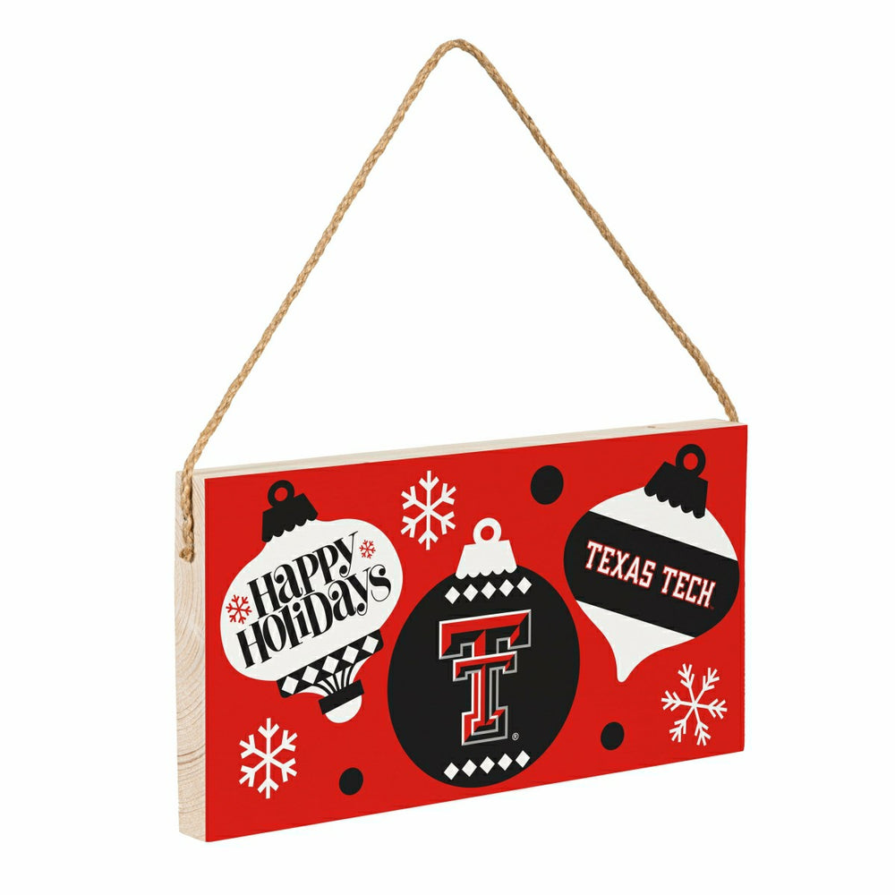 Texas Tech University Holiday Wood Wall Sign, 6x11, Collegiate, Home