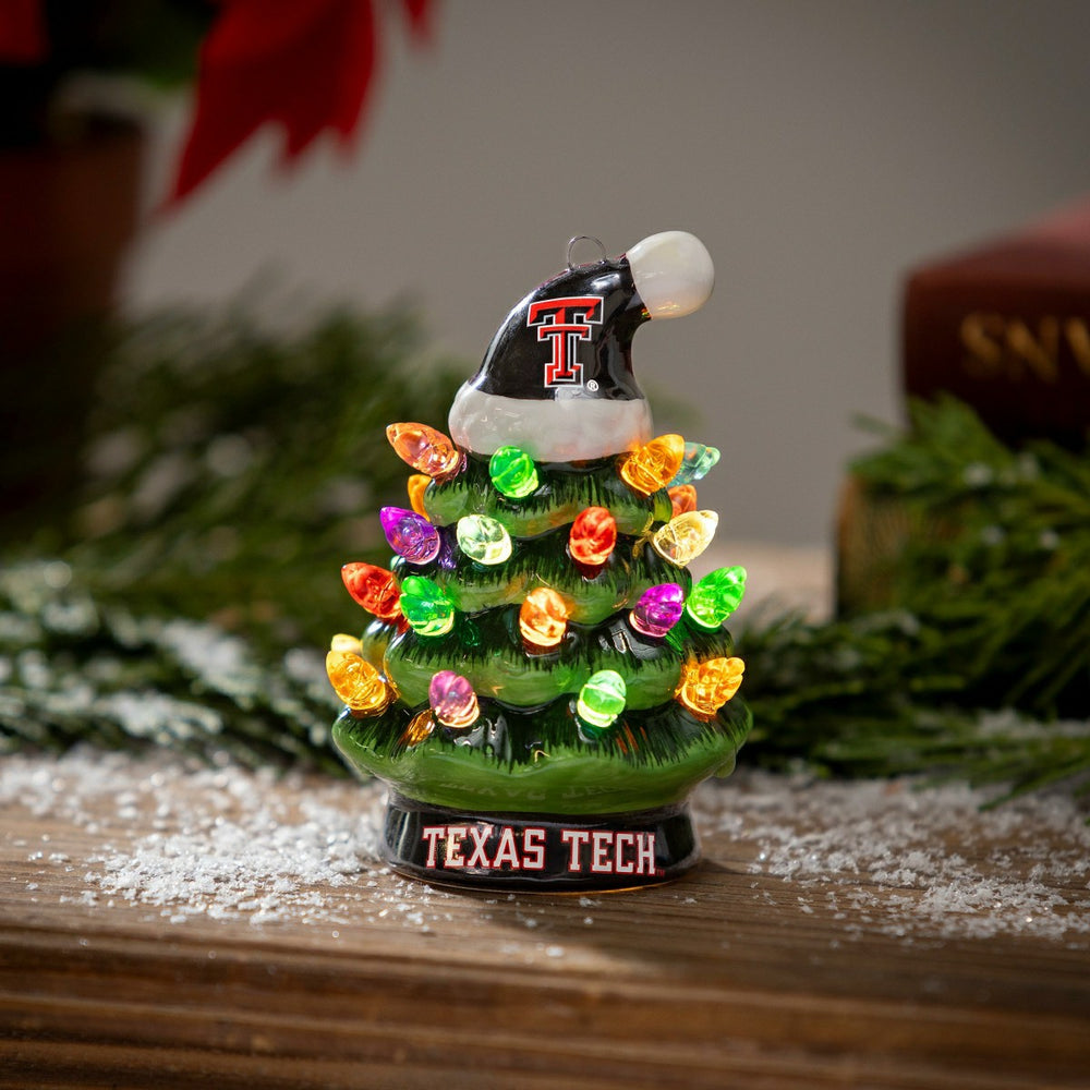 4" Mini LED Tabletop Christmas Tree, Set of 2, Texas Tech University, Collegiate, Home