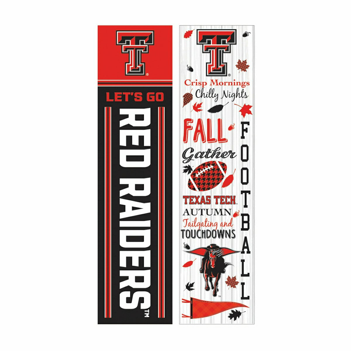 46" Double Sided Leaner, Texas Tech University, Fall Seasonal, Collegiate, Home