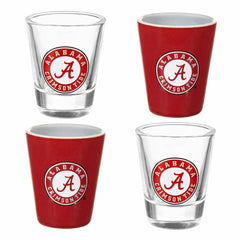 University of Alabama 4-Piece Ceramic and Glass 2oz. Shot Glass Set, Collegiate, Home