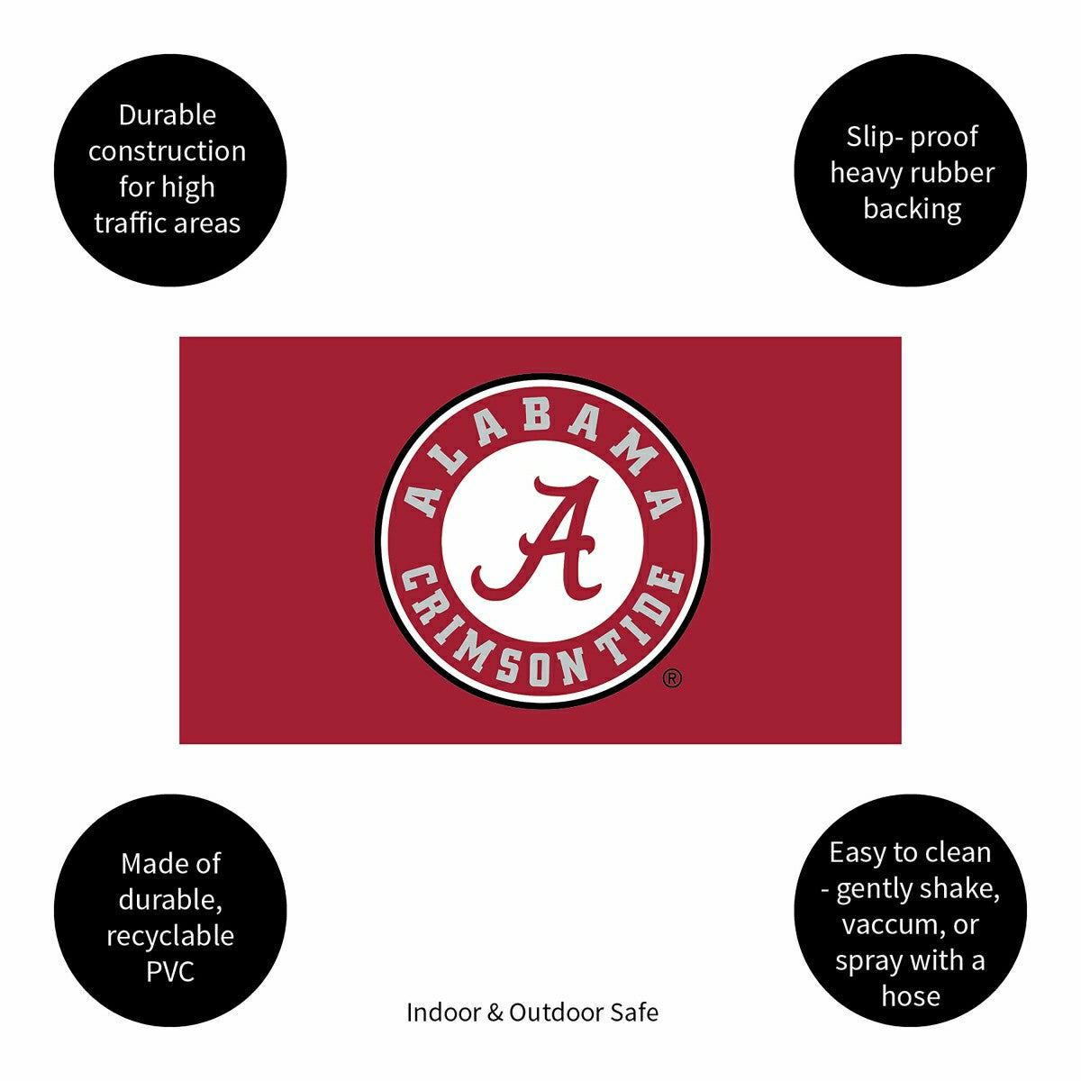 Full Color PVC Mat, 16" x 28", University of Alabama, Collegiate