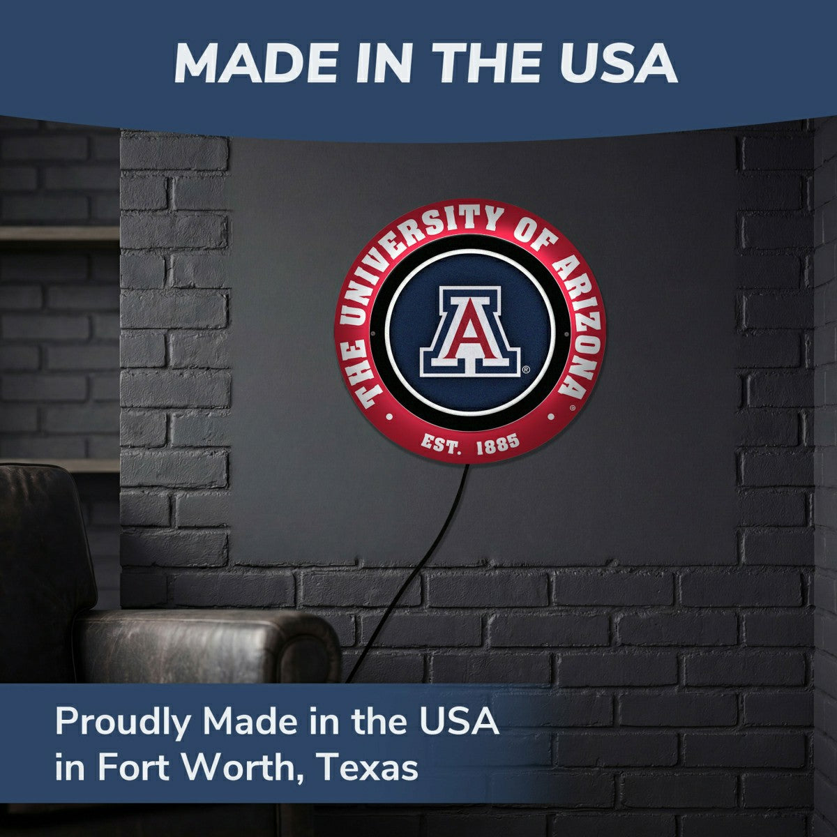 University of Arizona, Metal Lite, Round, Collegiate