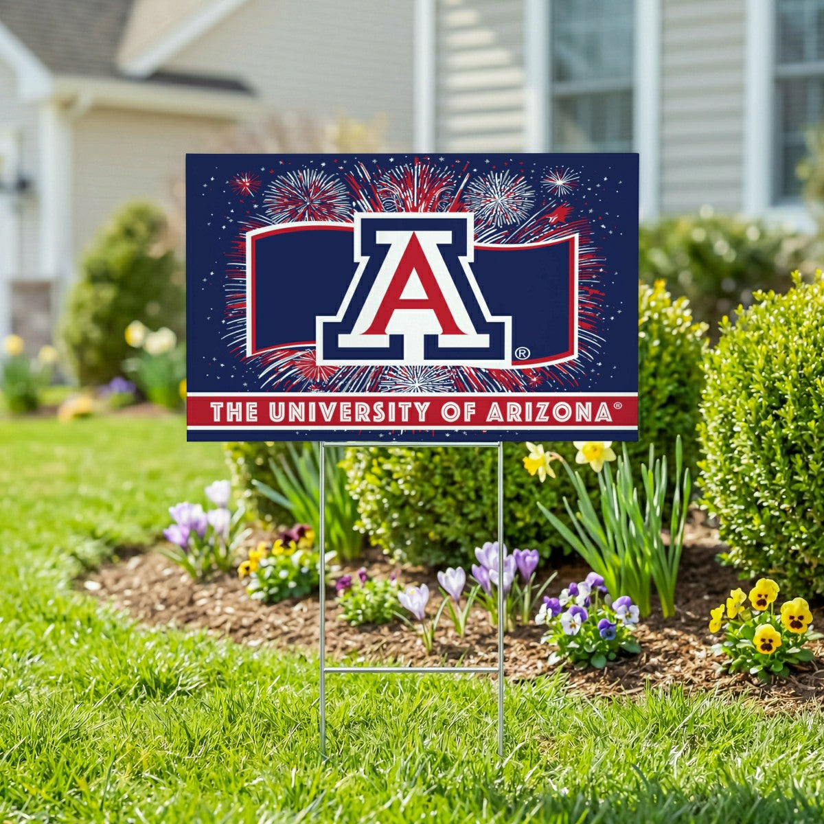 University of Arizona Yard Sign, Patriotic, Collegiate, Home
