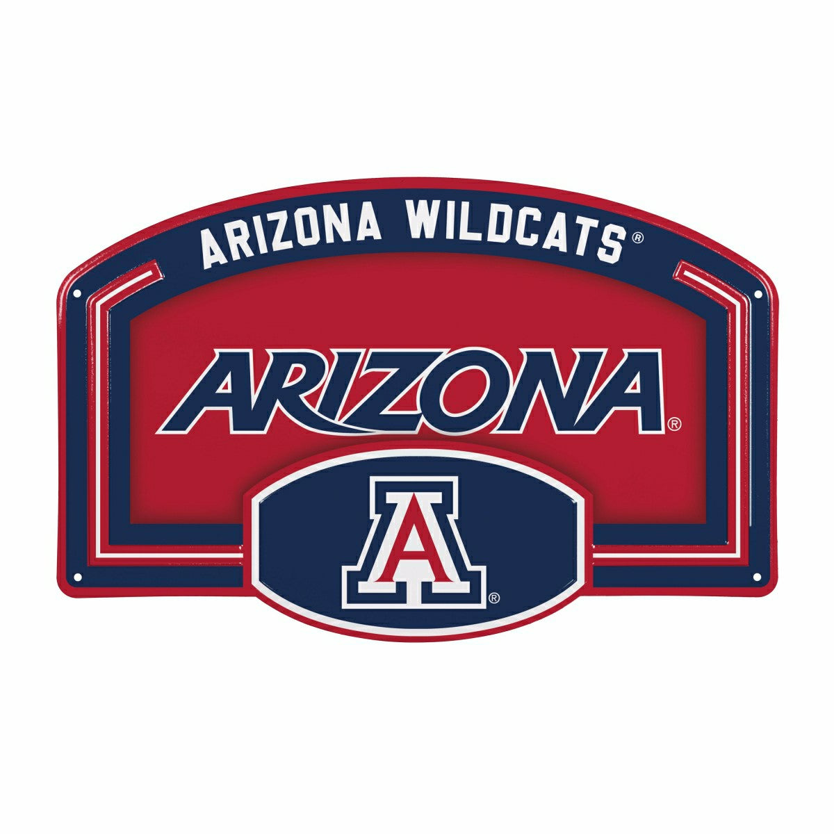University of Arizona USA Embossed Steel Wall Sign, 11" x 17", Collegiate, Home