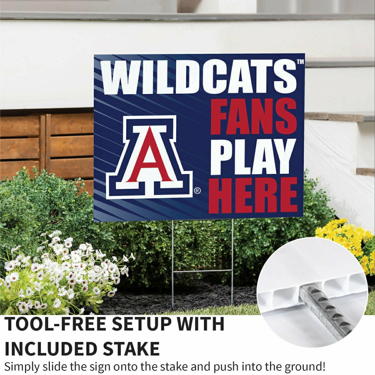 University of Arizona Coroplast Yard Sign "Fans Play Here", Collegiate, Home