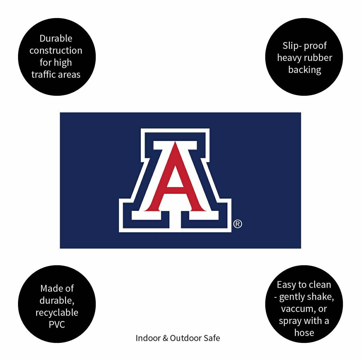 Full Color PVC Mat, 16" x 28", University of Arizona, Collegiate