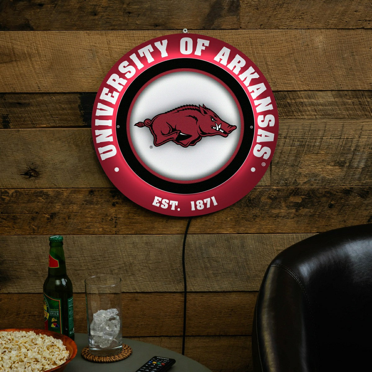 University of Arkansas, Metal Lite, Round, Collegiate