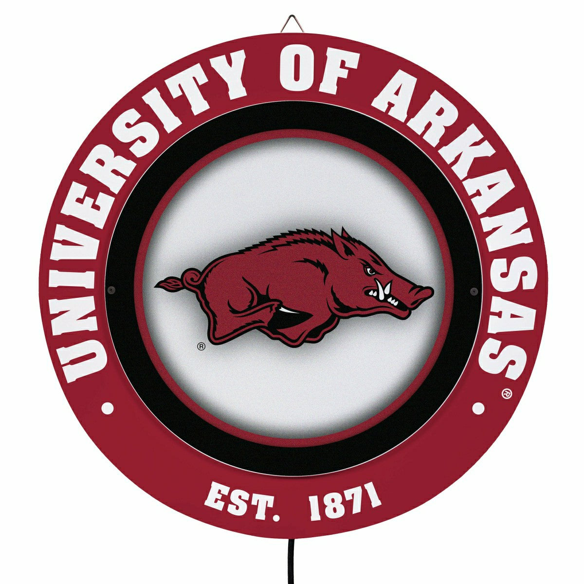 University of Arkansas, Metal Lite, Round, Collegiate