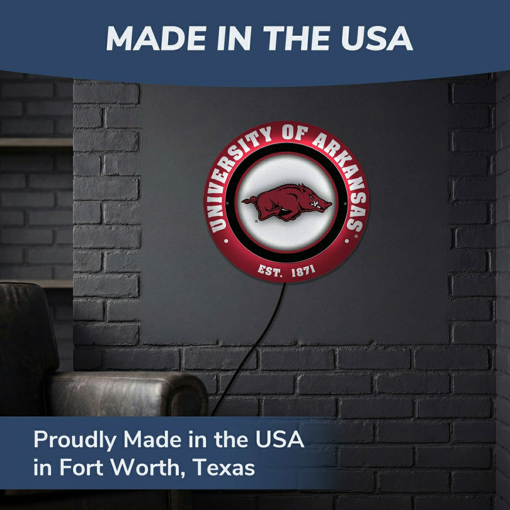 University of Arkansas, Metal Lite, Round, Collegiate