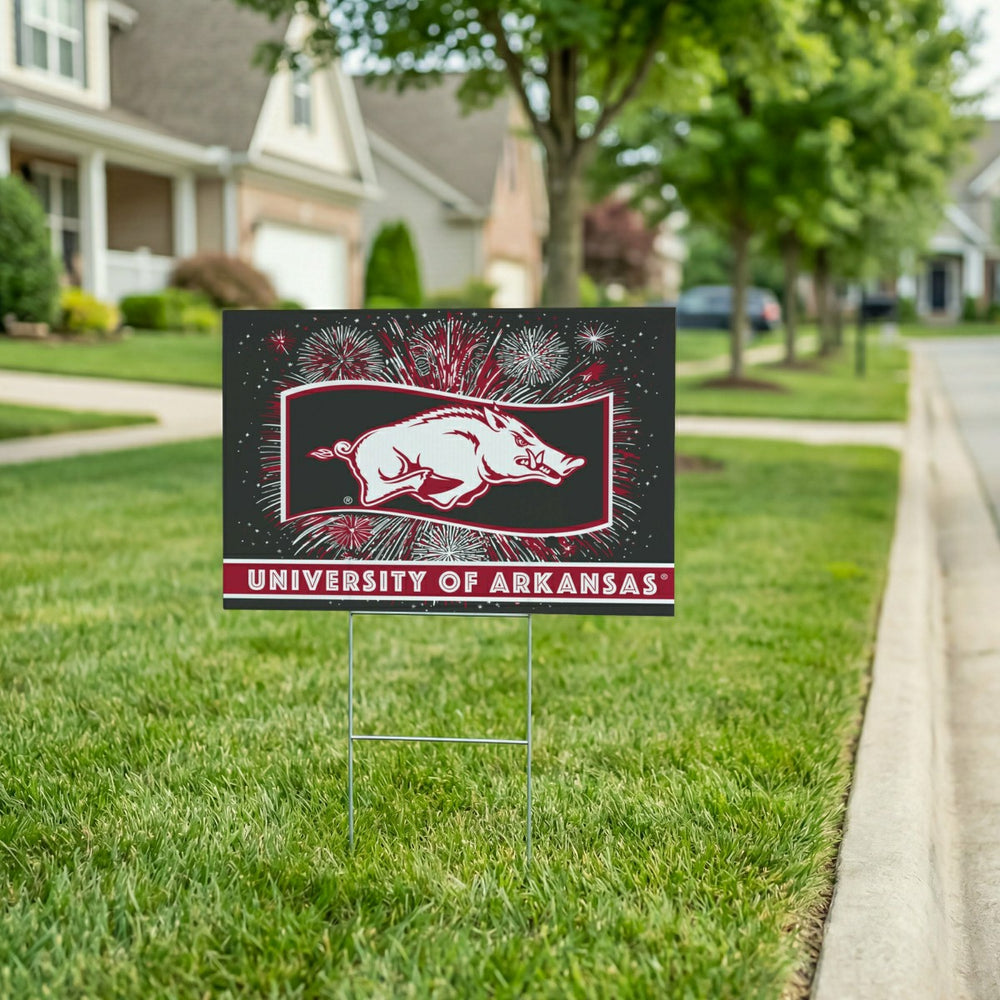 University of Arkansas Yard Sign, Patriotic, Collegiate, Home