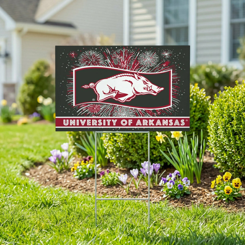 University of Arkansas Yard Sign, Patriotic, Collegiate, Home