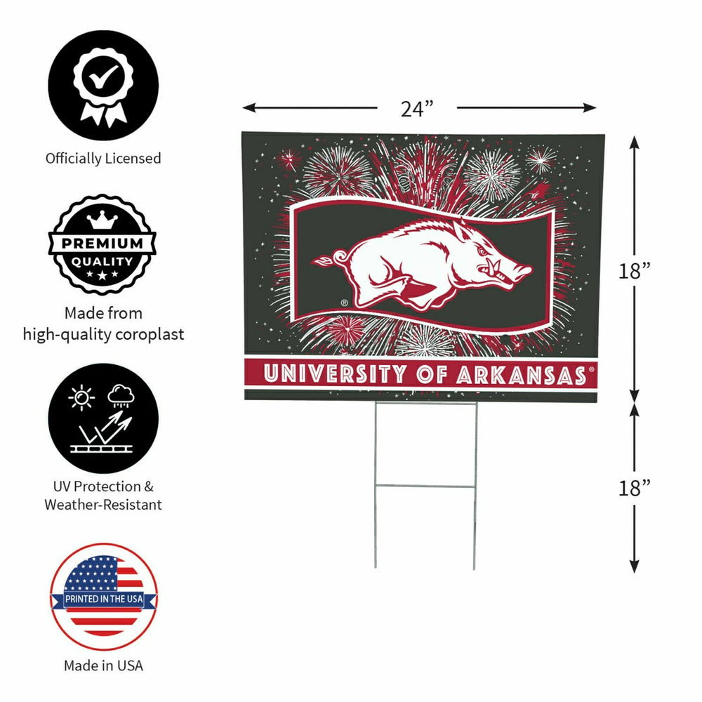 University of Arkansas Yard Sign, Patriotic, Collegiate, Home