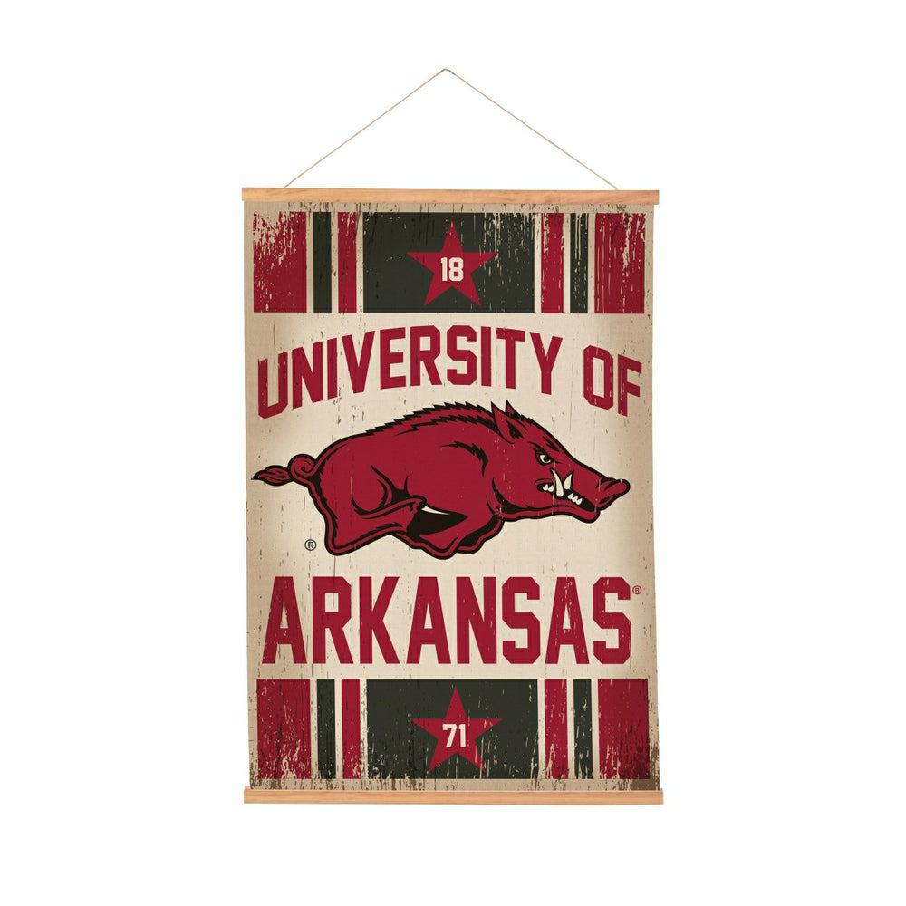 University of Arkansas, Canvas Wall Tapestry, Medium, 36x24, Collegiate, Home