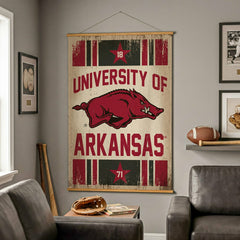 University of Arkansas, Canvas Wall Tapestry, Large, 54x36, Collegiate, Home