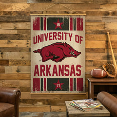 University of Arkansas, Canvas Wall Tapestry, Large, 54x36, Collegiate, Home