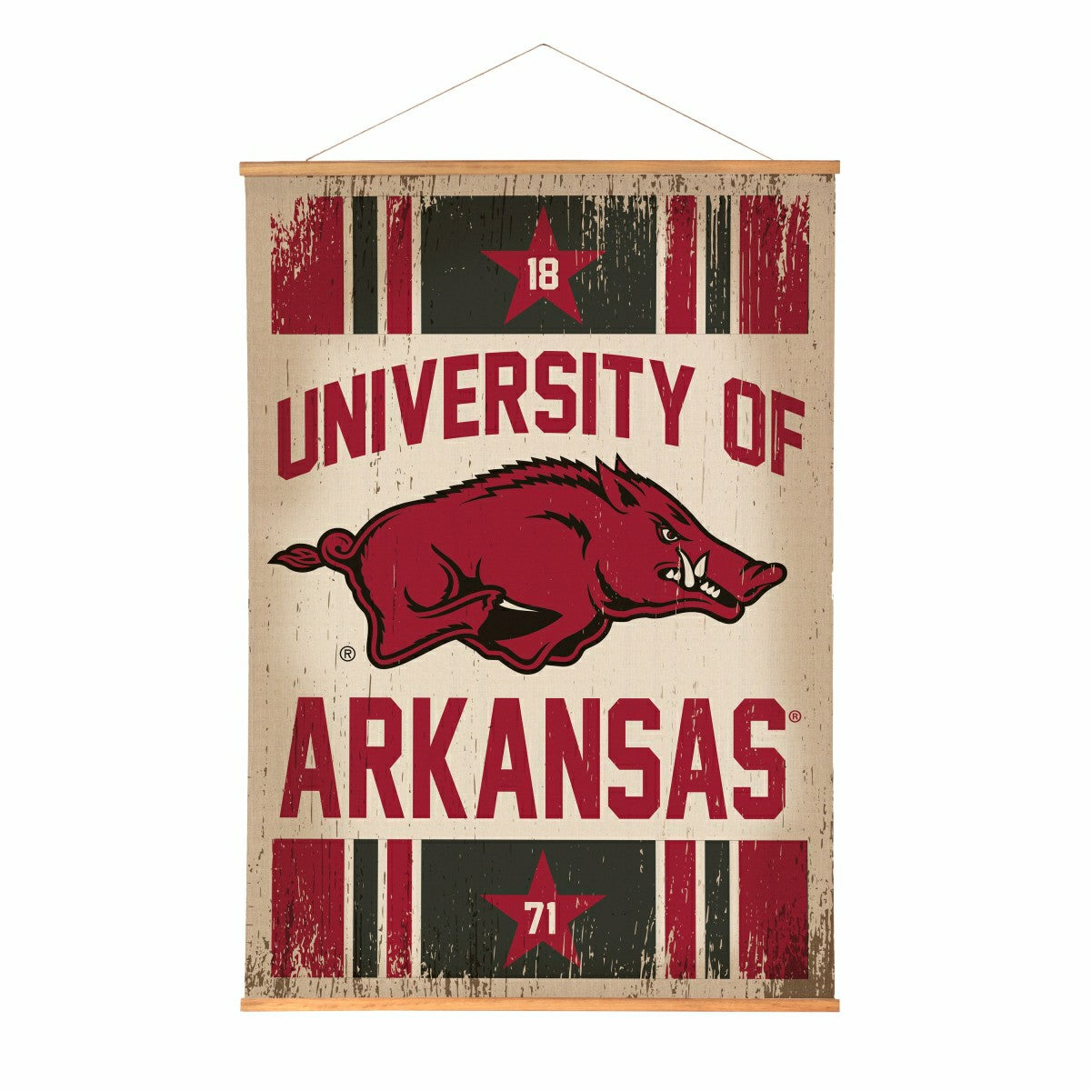 University of Arkansas, Canvas Wall Tapestry, Large, 54x36, Collegiate, Home
